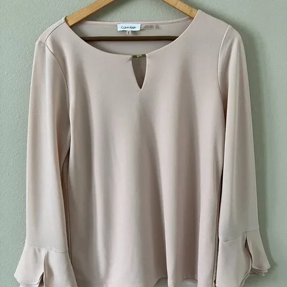 Calvin Klein medium long-sleeved blush blouse - Picture 1 of 6